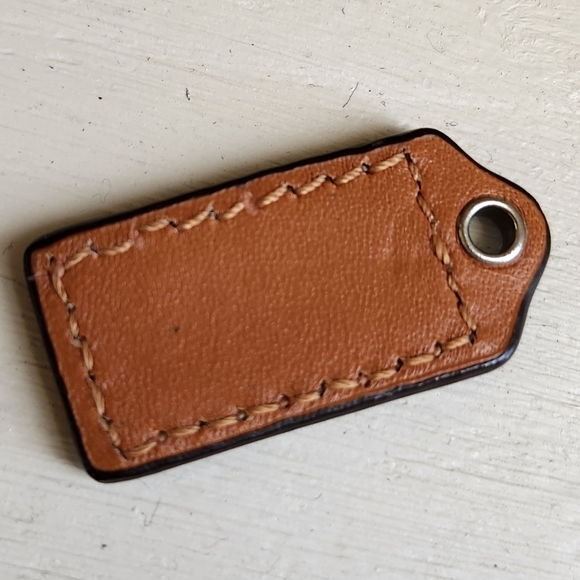 AUTHENTIC COACH EUC Leather BAG/hang TAG, bag charm - Picture 2 of 2